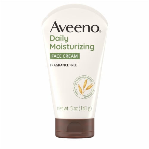 Aveeno Daily Moisturizing Facial Cream Fragrance-Free Prebiotic Oat for Dry Skin Perspective: front