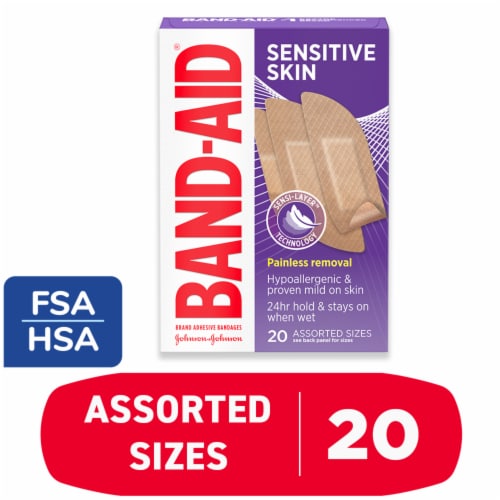 Band-Aid® Sensitive Skin Assorted Sizes Perspective: front