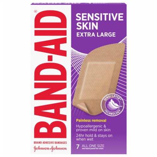 Band-Aid Sensitive Skin Extra Large Bandages Perspective: front