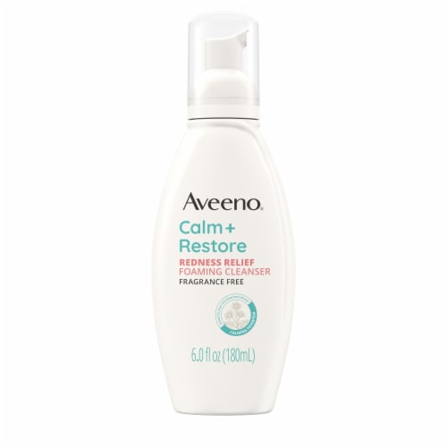 Aveeno Calm + Restore Redness Relief Foaming Face Wash Fragrance-Free Perspective: front