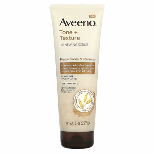 Aveeno Tone + Texture Renewing Scrub Fragrance Free Perspective: front