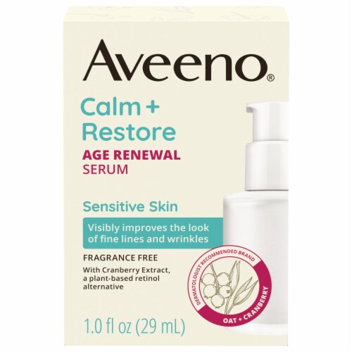 Aveeno Calm + Restore Age Renewal Sensitive Skin Serum Perspective: front