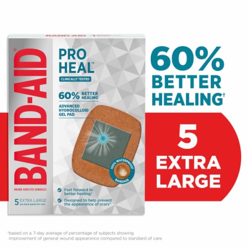 Band-Aid Brand Extra Large Pro Heal Bandages + Hydrocolloid Pads Perspective: front