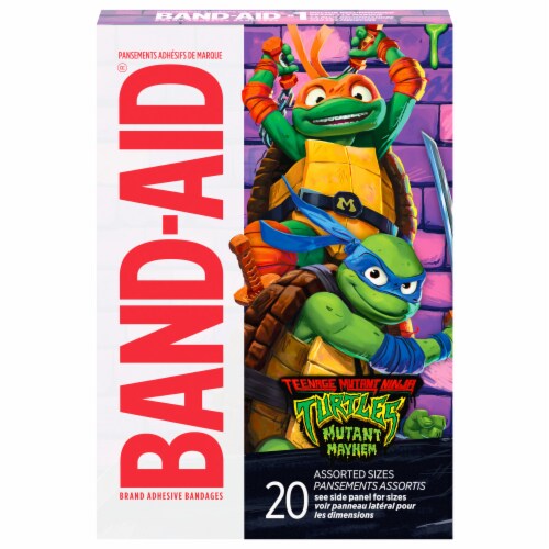 Band-Aid Teenage Mutant Ninja Turtles Mutant Mayhem Brand Adhesive Bandages Perspective: front