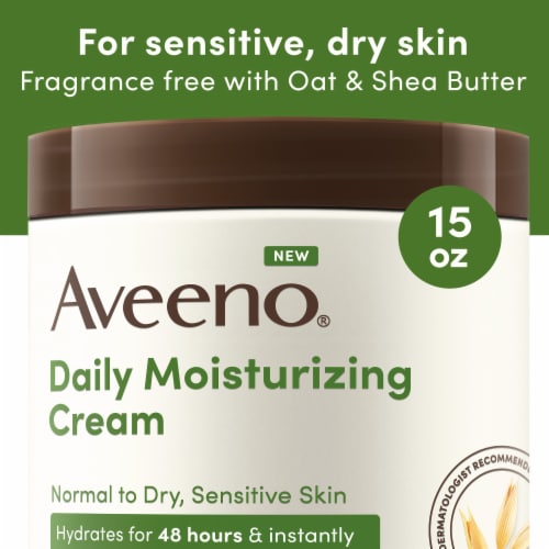 Aveeno Daily Moisturizing Cream For Normal Dry Sensitive Skin Perspective: front