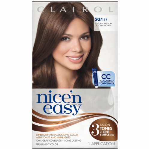 Nice 'n Easy 5G/117 Natural Medium Golden Brown Hair Color Perspective: front
