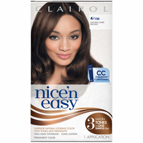 Clairol Nice 'n Easy 4/120 Natural Dark Brown Hair Color Kit Perspective: front
