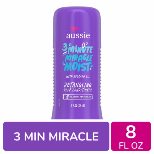 Aussie 3 Minute Miracle Moist Detangling Deep Conditioner with Avocado Oil Paraben and Sulfate Free Perspective: front