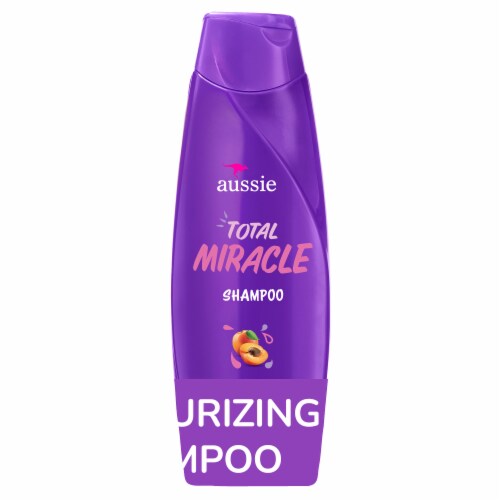 Aussie Total Miracle Shampoo with Apricot and Macadamia Oil Paraben Free for Dry Damaged Hair Perspective: front