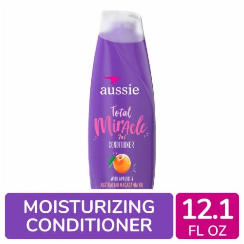 Aussie Total Miracle Conditioner with Apricot and Macadamia Oil Paraben Free for Dry Damaged Hair Perspective: front
