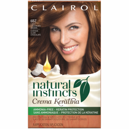 Natural Instincts Crema Keratina Light Chocolate Brown 6bz Hair Color Perspective: front