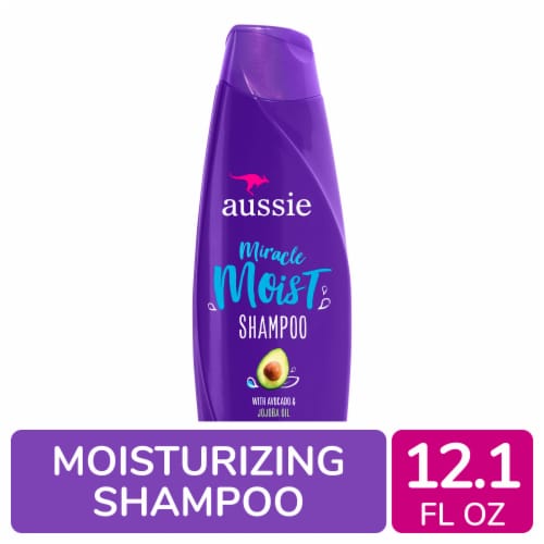 Aussie Miracle Moist Shampoo with Avocado Oil Paraben Free Perspective: front