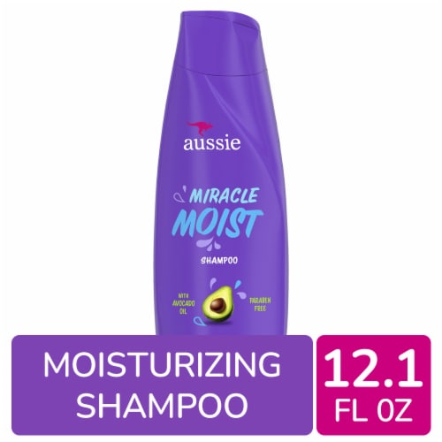 Aussie Miracle Moist Shampoo with Avocado Oil Paraben Free Perspective: front