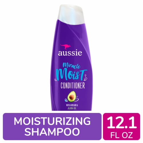 Aussie Miracle Moist Conditioner with Avocado Oil Paraben Free Perspective: front