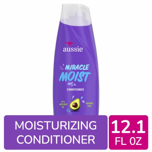 Aussie Miracle Moist Conditioner with Avocado Oil Paraben Free Perspective: front