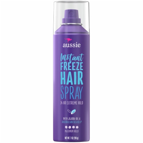 Aussie Instant Freeze with Jojoba Oil & Sea Kelp Hairspray Perspective: front
