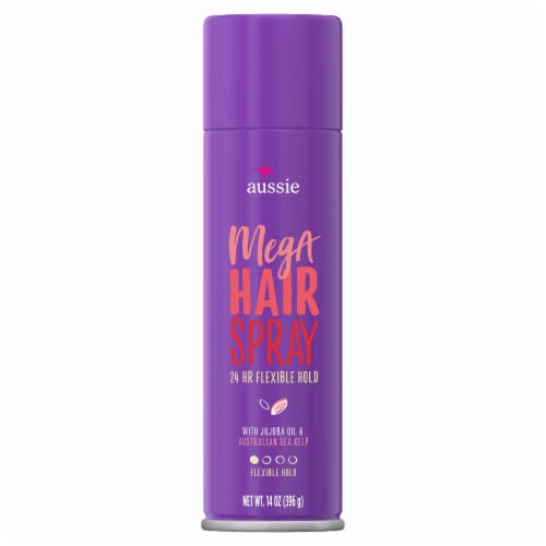 Aussie Flexible Hold Australian Jojoba Oil & Sea Kelp Mega Hair Spray Perspective: front