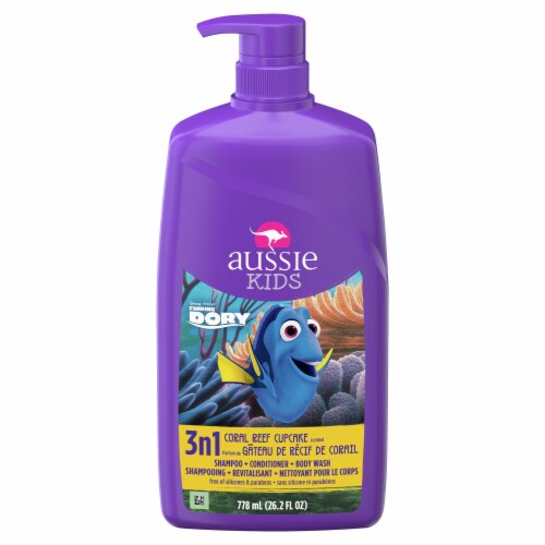 Aussie Kids 3-In-1 Coral Reef Cupcake Scented Shampoo Conditioner & Body Wash Perspective: front