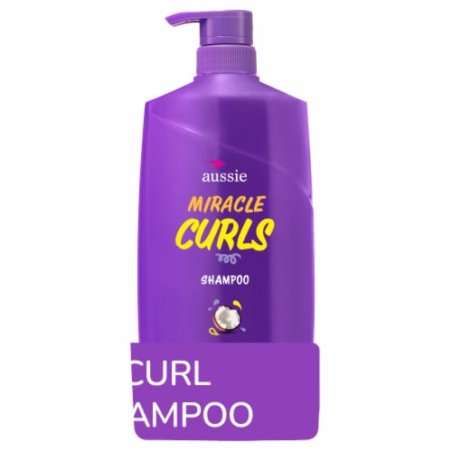 Aussie Miracle Curls Shampoo with Coconut Oil Paraben Free Perspective: front