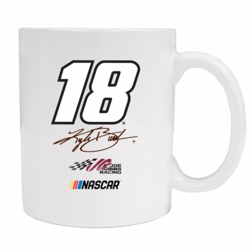 R and R Imports, Inc Kyle Busch #18 Ceramic White Mug New for 2020 (White). Perspective: front