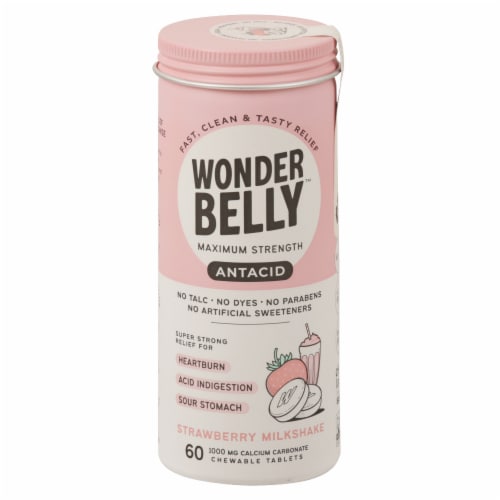 Wonderbelly™ Strawberry Milkshake Antacids Perspective: front