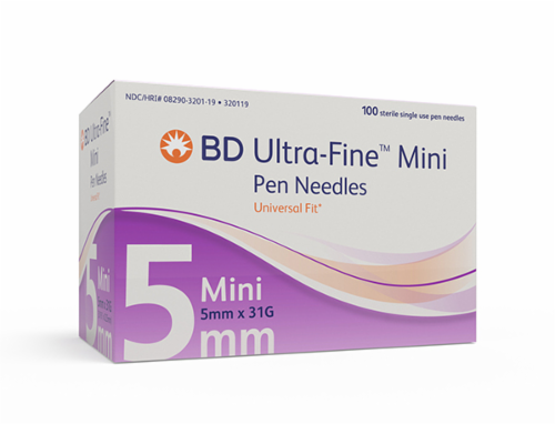 BD Ultra-Fine 5mm x 31G Mini Pen Needles Perspective: front