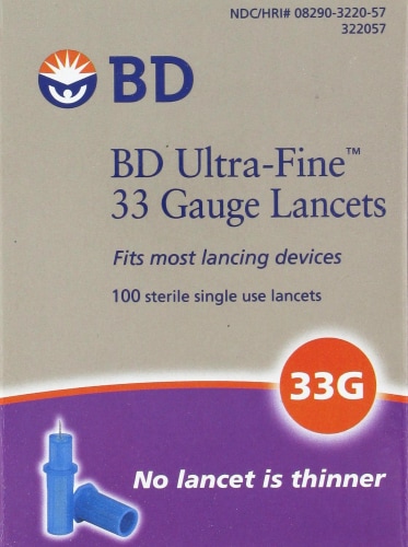 BD Ultra-Fine 33 Gauge Lancets Perspective: front
