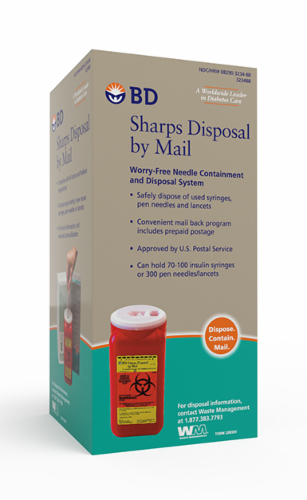 BD Sharps Disposal by Mail (Includes Postage-Paid Mailing Box) Perspective: front