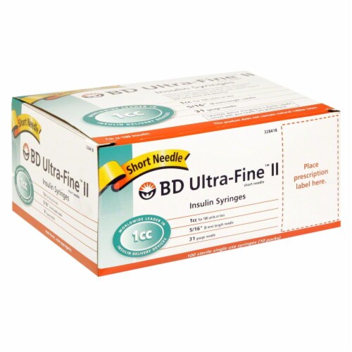 BD Ultra-Fine II Short Insulin Syringes Perspective: front