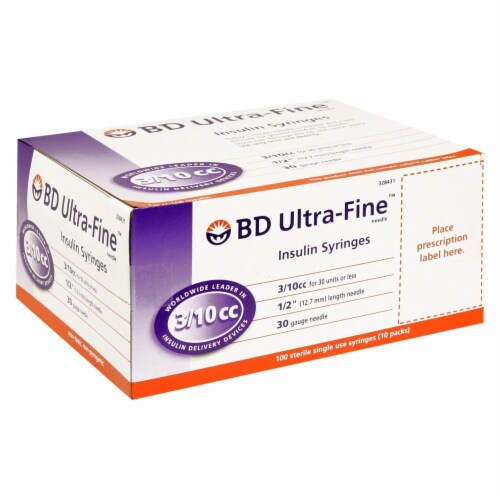 BD Ultra-Fine .3cc Syringes Perspective: front