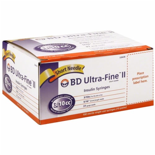 BD Ultra-Fine II Short Needle Insulin Syringes Perspective: front