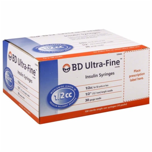 BD Ultra Fine .5cc Syringes Perspective: front