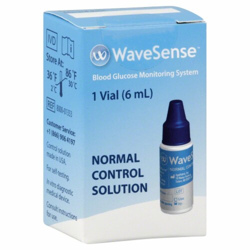 WaveSense Blood Glucose Monitoring Normal Control Solution Perspective: front