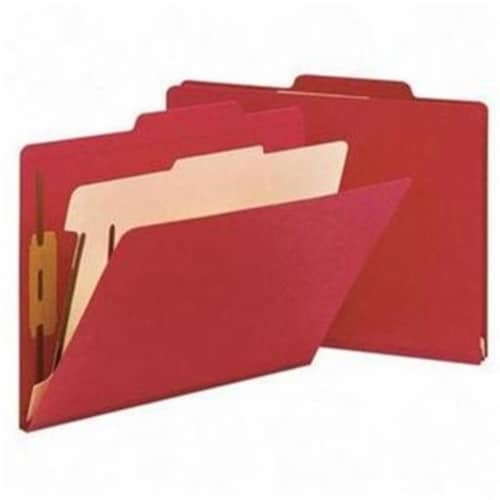 Smead Manufacturing Company  Classification Folder- Top-Tab- Letter- 1 Divider- Red Perspective: front