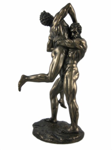 Hercules and Anteus Bronze Finish Statue Greek Myth Perspective: front
