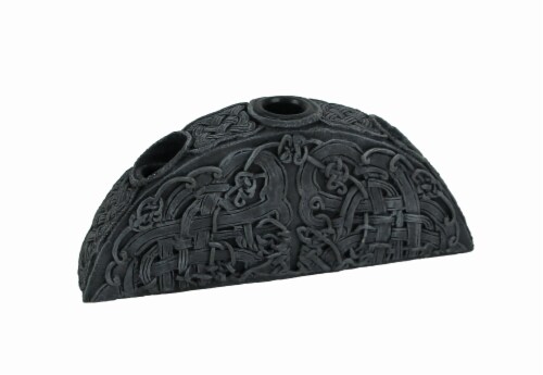 Gothic Endless Knot Design Triple Taper Candle Holder Perspective: front