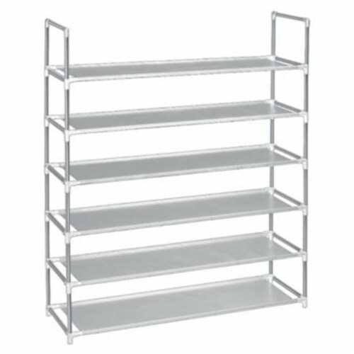 Simply Essential 6 Tier Fabric Shoe Rack Grey 1 ct Food 4 Less