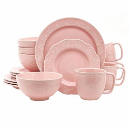 Wild Sage Sana Medallion 16 Piece Dinnerware Set in Pink 16 Piece Kroger
