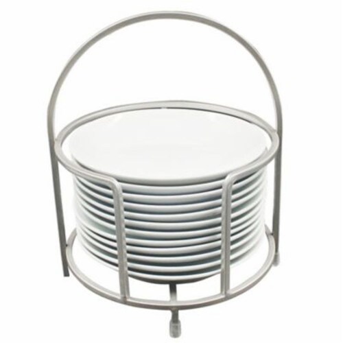 Our Table Hayden 13 Piece Appetizer Plate and Caddy Set in White 13 units Food 4 Less