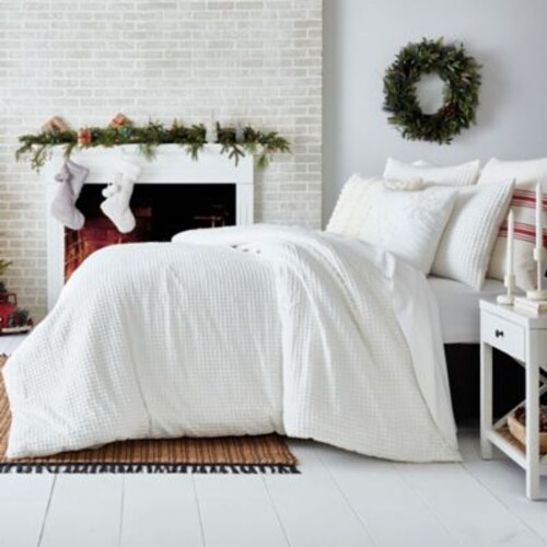 Bee Willow Waffle Grid 3 Piece King Duvet Cover Set King Smith s Food and Drug