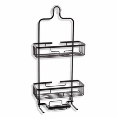 NeverRust Large Aluminum Hanging Over-the-Shower Caddy in Matte Black