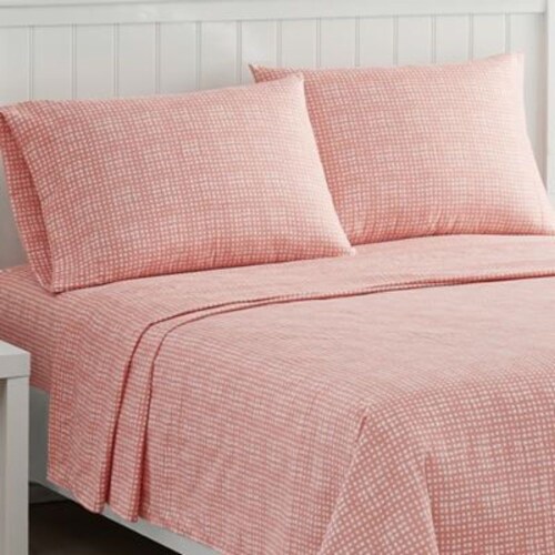 Simply Essentialᵀᴹ Print Microfiber Queen Sheet Set In Coral Haze
