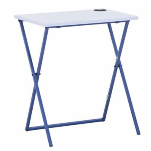 Simply Essential™ Folding Desk with Qi Charger in White/Navy, 1 unit