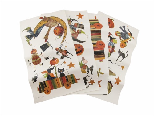 RoomMates 23 Piece Vintage Witch Craft Retro Halloween Wall Decals Perspective: front