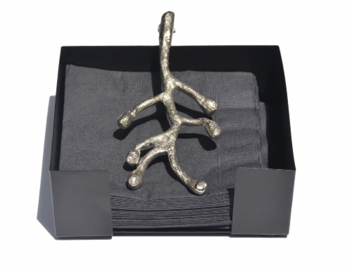 Vibhsa Napkin Holder Dinning Decor and Housewarming Gift (silver) Perspective: front