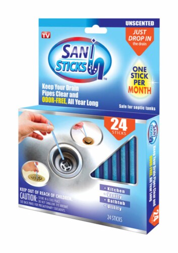 Sani Sticks™ Unscented Drain Deodorizers - Blue Perspective: front