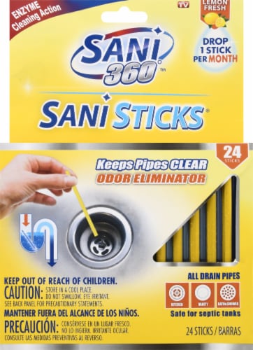 Sani Sticks Lemon Fresh Drain Deodorizers Yellow 24 Ct Qfc