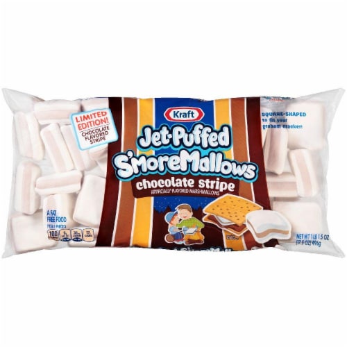 Jet Puffed S'more Mallows Chocolate Stripe Perspective: front