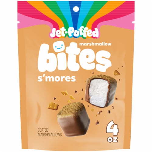 JetPuffed Marshmallow Bites S'mores Flavored Coated Marshmallows, 4 oz