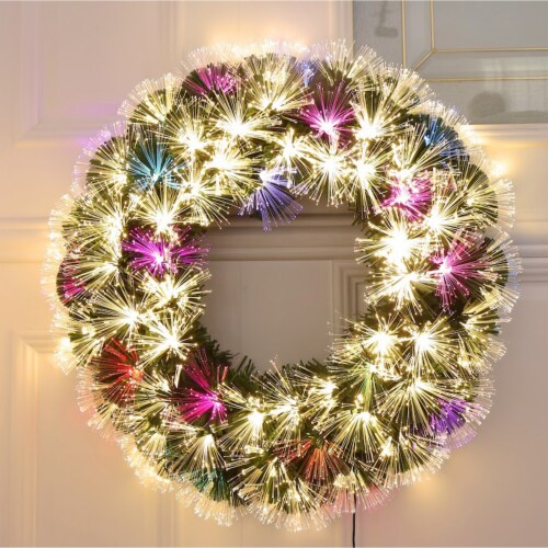 Fiber Optic Christmas Wreath 